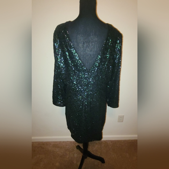 H&M Black Iridescent Long sleeve sequins Dress - Picture 5 of 5